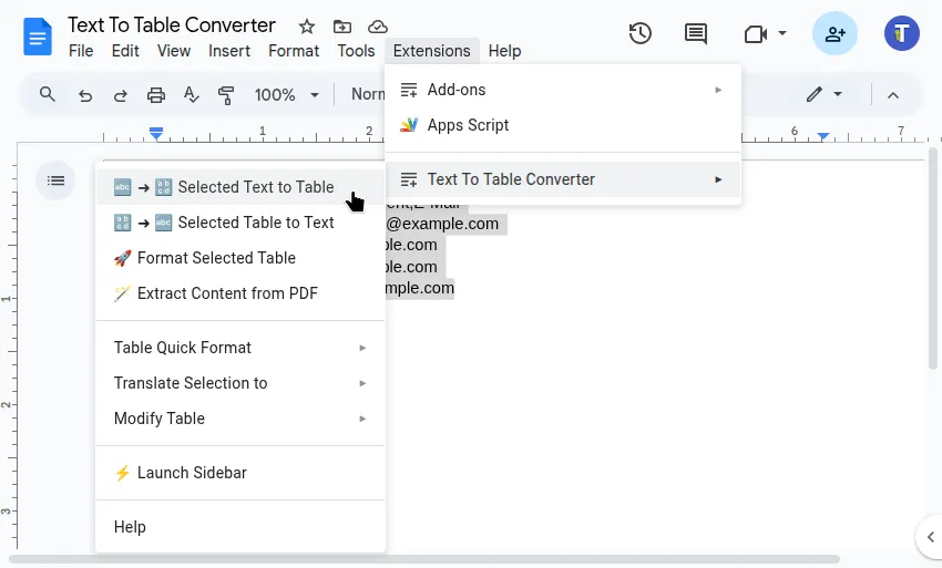 Screenshot showing the Add-On menu path